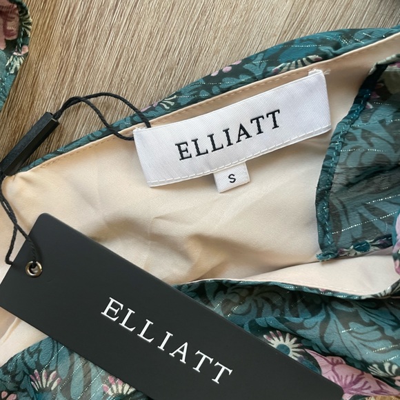 elliatt kristen green floral ruffle detail maxi cut out summer wedding dress new - Picture 4 of 4